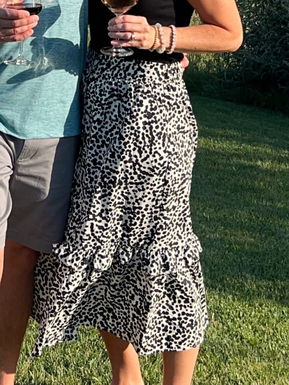 Dot Midi Skirt Sz M